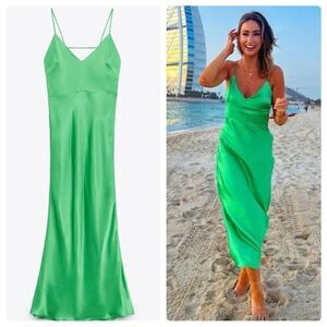 ZARA SATIN LINGERIE STYLE DRESS